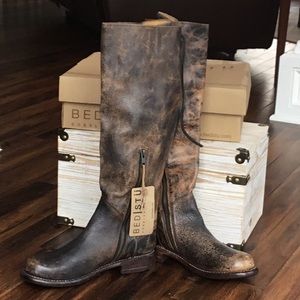 Bed Stu Manchester Distressed Tall Boot Black Lux